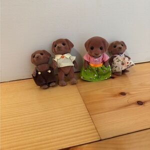 Calico Critter chocolate lab family